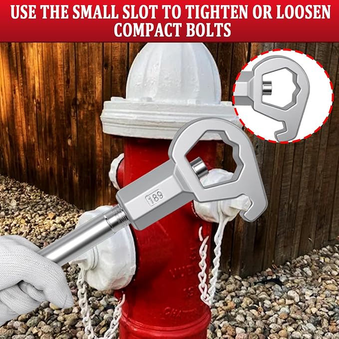 Podoy Adjustable Fire Hydrant Wrench Tool for 1-1/2" to 6" Bolt Head 2 PACK | Carbon Steel Hydrant Spanner Wrench for Loosening Caps and Opening Valves Water Meter/Pipe/Sprinkler Multifunction Tool