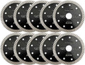 SHDIATOOL Super Thin Diamond Turbo Blade 10PCS 4.5 Inch Cutting Porcelain Ceramic Tile Granite Dia 115mm