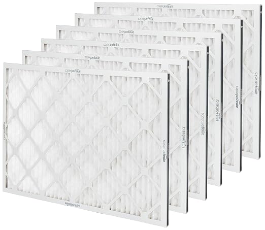 Amazon Basics 20x30x1 Air Filter 6-Pack, MERV 11 AC Furnace Filters, Removes Dust, Pet, Allergy Control, Electrostatic, Removes Lint and Pollen (Actual Size: 19.75" x 29.75" x 0.75")