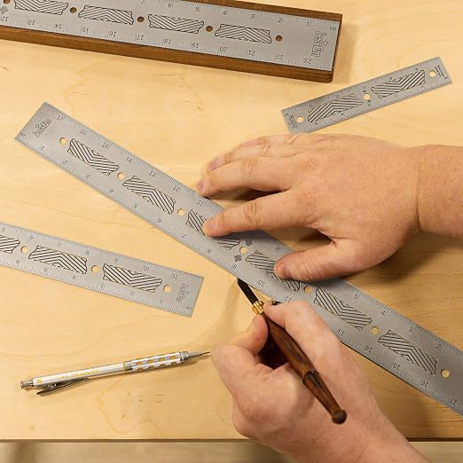 JessEm 07413 Stainless Steel 24 Inch Precision Ruler with Patented Flex Grip and Fade Resistant Markings