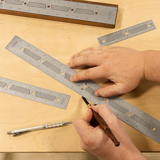 JessEm 07412 Stainless Steel 18 Inch Precision Ruler with Patented Flex Grip and Fade Resistant Markings