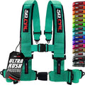 1pc 50 Cal Teal 4 Point Harness 2" Straps, Racing Harness Seat Belt | Ultra Kush padding, Push Button quick release hardware. Universal Fit for UTV, RZR, race car.