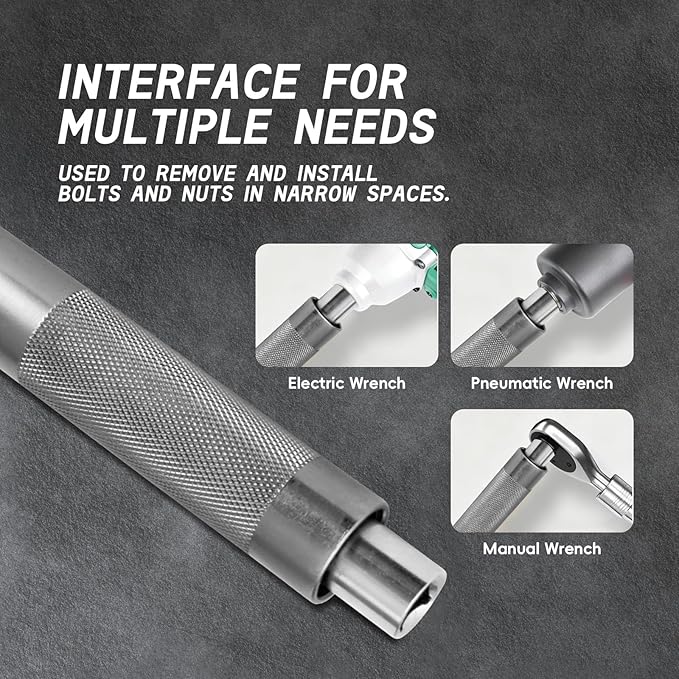 1/2" Offset Extension Wrench, 120Nm Impact-Ready Ratchet, 430mm | Features a 42T precision gear for smooth operation,Specifically designed to easily access narrow auto repair working spaces