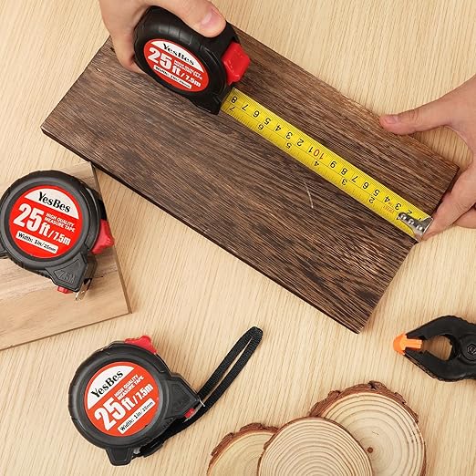 Tape Measure 25 ft, 5 Pack Bulk Easy Read Measurement Tape, Self-Locking Measuring Tape Retractable 1-Inch Wide x 25 ft