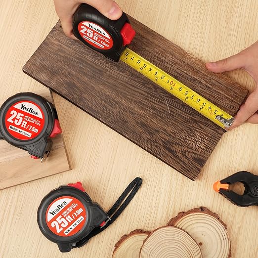 2 Pack Tape Measure 25 ft, Easy Read Retractable Measuring Tape 1-Inch Wide, Great for House Construction and Carpenter