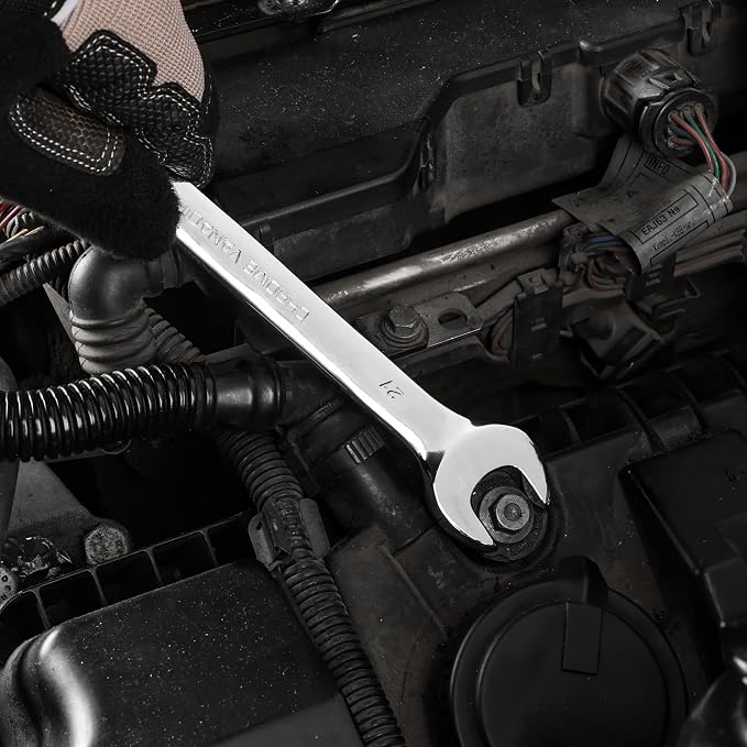 DURATECH 21mm Combination Wrench, Metric | CR-V Constructed, Mirror Polish, 12-Point, 15-Degree Offset