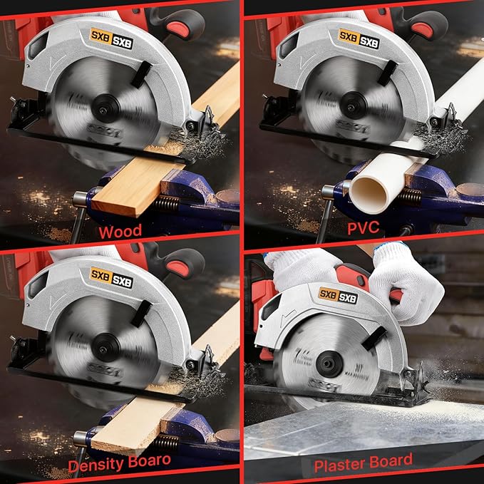 Circular Saw for Mil-waukee M-18 Battery, 7-Inch Brushless Cordless Circular Saw, 8000 RPM, 0-45° Bevel, Power Tool for Wood PVC Cutting (Battery Not Included)