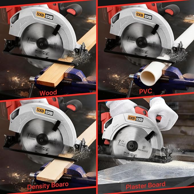 Circular Saw for Mil-waukee M-18 Battery, 7-Inch Brushless Cordless Circular Saw, 8000 RPM, 0-45° Bevel, Power Tool for Wood PVC Cutting (Battery Not Included)