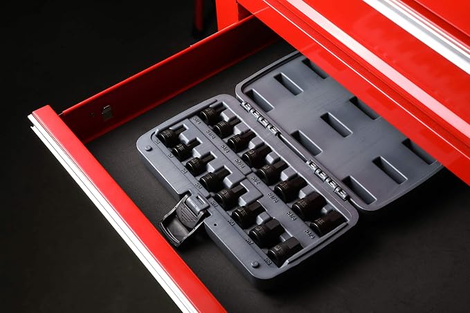 ARES 23021 16-Piece Stubby Impact SAE and Metric Hex Bit Socket Set | Chrome Moly Steel Construction and Manganese Phosphate Coating; Includes Storage Case