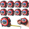 Youyole 10 Pack Tape Measure with Fractions 1/8 Steel Measuring Tape Retractable Easy Read Measurement Ruler Steel Power Blade (25 ft X 1 in,Red)