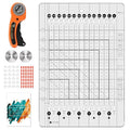5-in-1 Quilting Ruler- 8.5" x 12.5" Slotted Quilting Ruler, 4mm Acrylic Non-Slip Strip Ruler, 1½" ¼" ⅛" Cuts for Fabric Precise Cutting, Sewing Quilt Strip Rulers Ideal for Beginners & Quilters