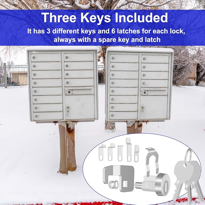 1 Pack L-1172C Mailbox Lock Replacement C9100, Mailbox Lock with Keys Replacement for USPS Mailbox Key Lock, 3 Keys and C7120 Cam