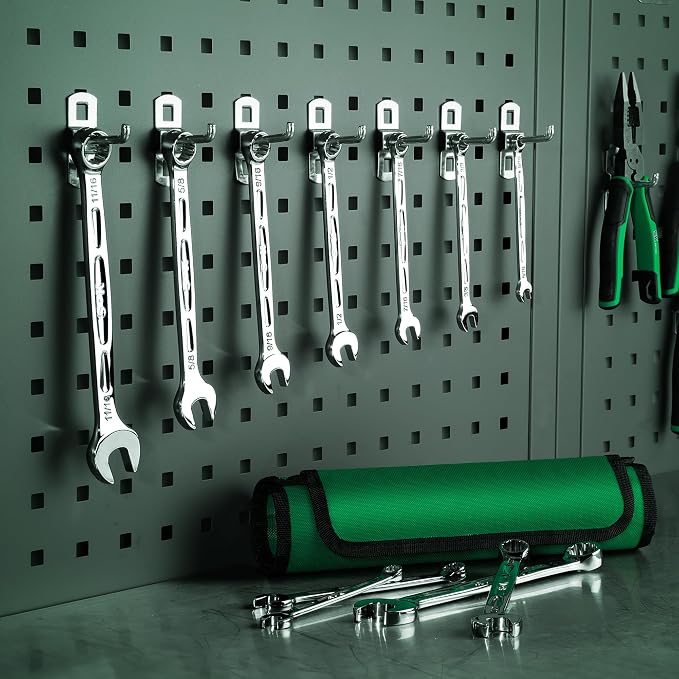 SK Combination Wrench Set, SAE 5/16'' to 3/4'', 11-Piece, CR-V Steel | 12-Point, SureGrip Drive Design, 15-Degree Offset End, Drop Forged, SuperKrome Finish, with Rolling Pouch