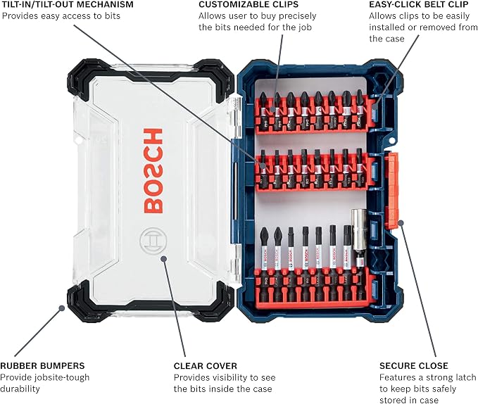 Bosch Cordless Electric Screwdriver 12V Kit + Bosch 24-Piece Screwdriving Custom Case Set