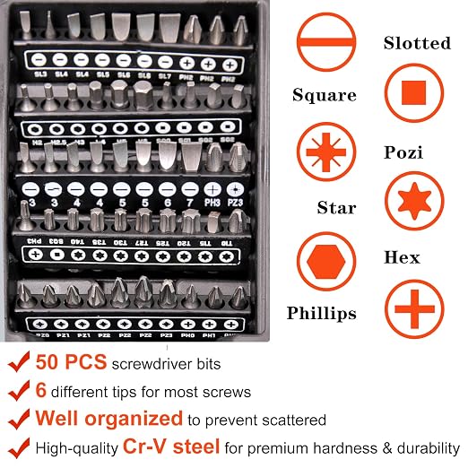 ETERNA 110pc Drill Bit Set Titanium HSS Drill Bit Screwdriver Bit Kit, with Carry Case for Metal, Masonry, Wood, Plastics Cement Drilling