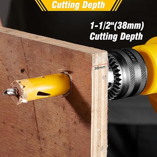 KATA Bi-Metal Hole Saw Kit, 18 Piece M42 Steel Hole Saw Set with 3/4"-2-1/2"(19-64mm) Saw Blades, Hole Saws Drill Bits Hole Cutter Kits with Storage Case, Holesaw Cutting for Thin Metal, Hard Wood