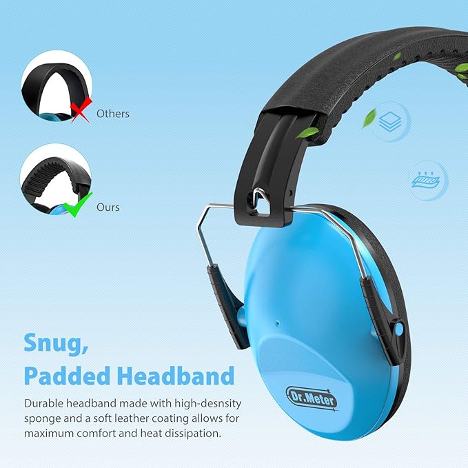 Dr.meter Ear Muffs for Noise Reduction: SNR27.4 Noise Cancelling Headphones for Kids Autism Sensory with Adjustable Headband - Kids Ear Protection for Monster Jam, Fireworks, Concerts, Air Shows