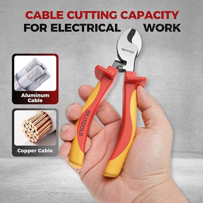 BILITOOLS 1000V Insulated Cable Cutter Pliers, 6inch, Cr-V, Clean Cut Wires