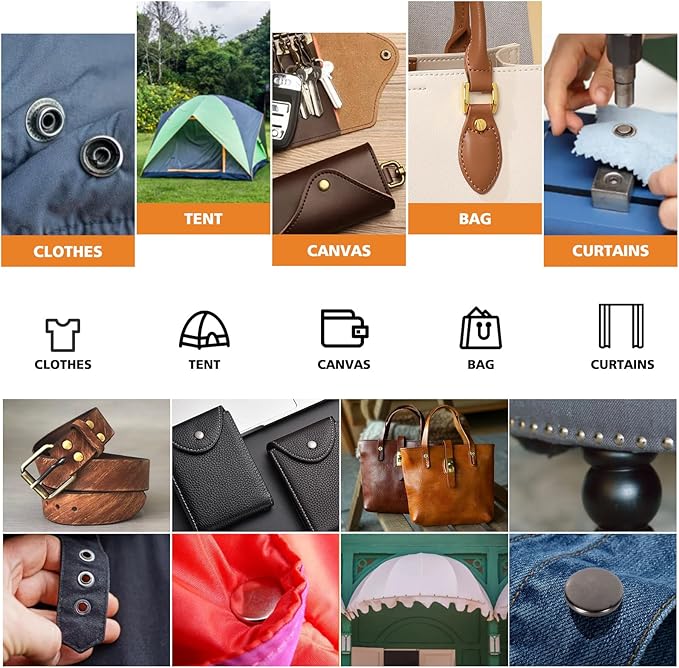 Heavy Duty Snap Fastener Tool – 100 PCS 15mm Snap Button kit with Pliers for Metal Snaps Snap Repair Kit, Repairing Boat Covers, Canvas, Fabric, Tarps