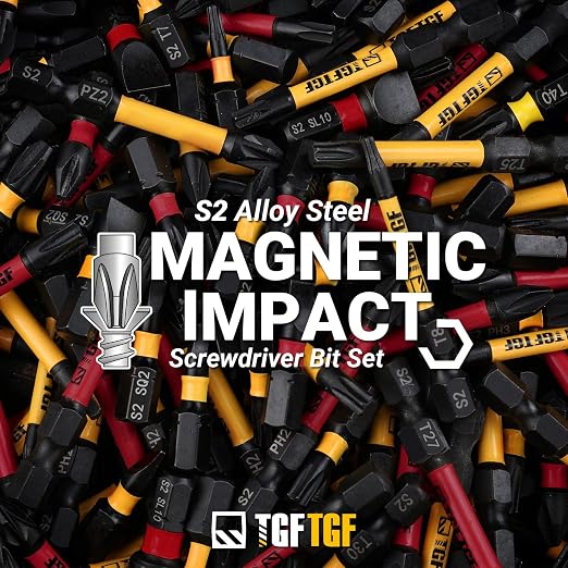 TGFTGF Impact Hex Head Allen Wrench Drill Bit Set, 24PCS, 2-inch (Metric & SAE), Premium S2 Steel 1/4" Hex-Shank Hex Bit Set, CNC Machined Magnetic Screwdriver Bit Set, Storage Box, Automotive Home