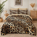 Nesker Comforter Set Full Size, Leopard Print Wild Cheetah 7 Pcs Bedding for Kids and Adults, Animal Safari Skin Pattern Bed Sheet Sets with Fitted Sheet 2 Pillowcases & 2 Shams