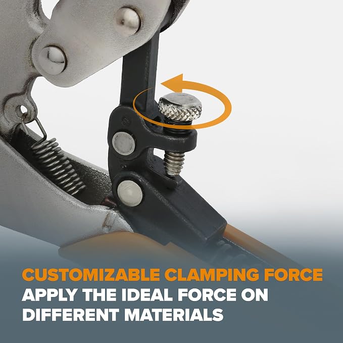 BORA Auto Adjust 3 inch Locking Vise Grip Clamp with Swivel Pads - Heavy Duty Welding Clamps with Comfortable Grips Perfect C Clamp for Woodworking, Welding, and Metalworking