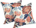 LVTXIII 2 Pack Outdoor Pillows 18x18 Inch, Square Throw Pillows with Inserts, Decorative Water-Repellent Pillow Cushions for Patio Furniture and Garden Sofa, Vibrant Blossom