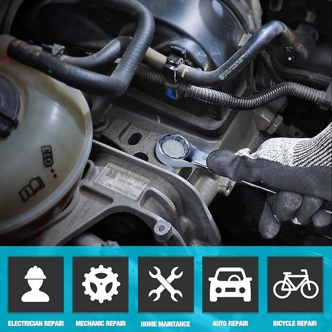 DURATECH 9/16" Combination Wrench, SAE | CR-V Constructed, Mirror Polish, 12-Point, 15-Degree Offset