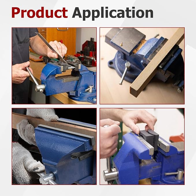 findmall 5" Bench Vise with Anvil 360° Swivel Locking Base Table Top Clamp Heavy Duty Vice Swivel Base Bench