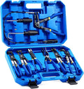OMT 9pcs Hose Clamp Pliers for Fuel Oil & Water Hoses | Automotive Long Reach Hose Clamp Remover Kit with Flexible Wire Clic R Type Swivel Jaw Flat Band Pliers Case, Blue