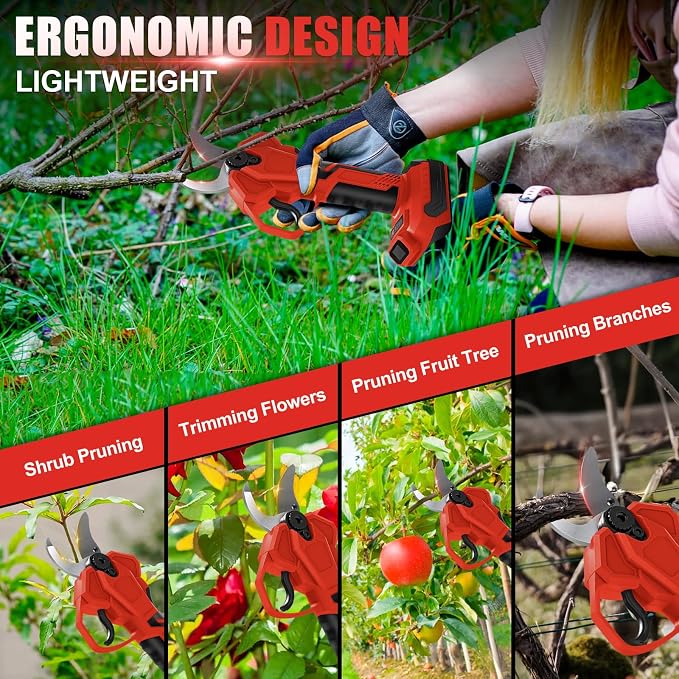 Pole Pruning Shears Compatible with Milwaukee 18V Battery(No Battery), Brushless Cordless Pruners with 8 Ft Extension Pole, 1.3" Cutting Diameter, SK5 Blade, LCD Display