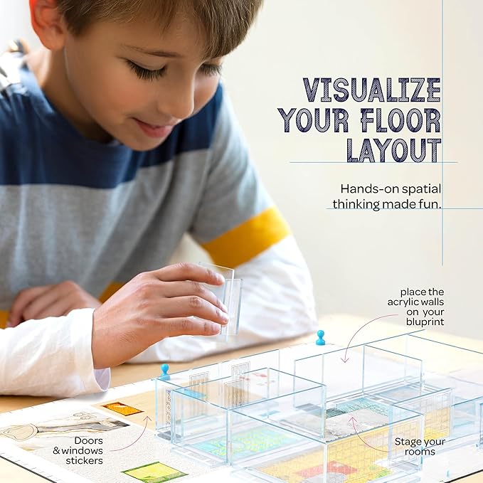 Dan&Darci Architecture Kit for Kids - 8 9 10 11 12 Year Old Girl Gifts - Boys Toys Age 8-10 - STEM Toys for Ages 8-13 - 12 Year Old Boy Birthday Gift for Girls - Architect Home Model Kit