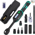 AEROFORCE 9PCS Magnetic Spark Plug Socket Set with a 3/8" Drive Digital Torque Wrench (6.8-135Nm), Includes 12-Point 14mm & 16mm Spark Plug Sockets for cars, motorcycles, lawnmowers