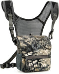 Binocular Harness Chest Pack: Bino Case, Magnetic Lid, Rain Cover | Silent one-hand access, water-resistant fabric, MOLLE webbing for hunting, birdwatching and hiking