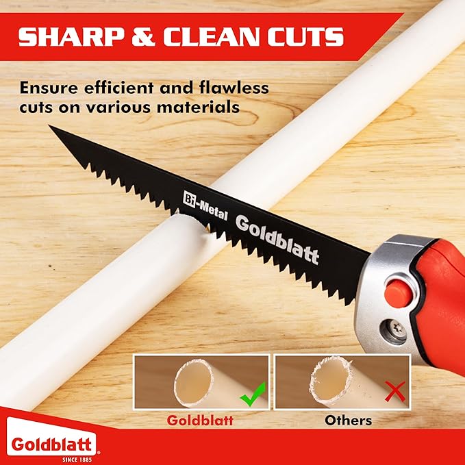 Goldblatt Folding Drywall Saw, Jab Saw, Hand Saws with Soft Grip Handle, Sheetrock Saws for Wallboard, Drywall, Plywood and PVC