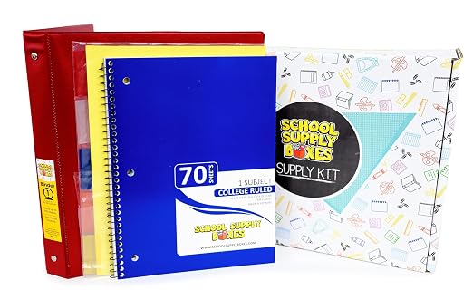 School Supply Boxes | STEM Class Bundle (1 Box) | Back to School Essentials Kit for Students & Teachers | Includes a Calculator, Graph Ruled Filler Paper, a Protractor, & More