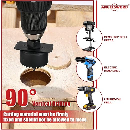 ANGELSWORD Hole Saw Set 21 PCS Hole Saw Kit, Hole Saw Drill Bit Kit, 3/4"-5" (19-127mm) 13 PCS Saw Blades, for Drywall, Soft Wood, Plywood, Plastic, PVC