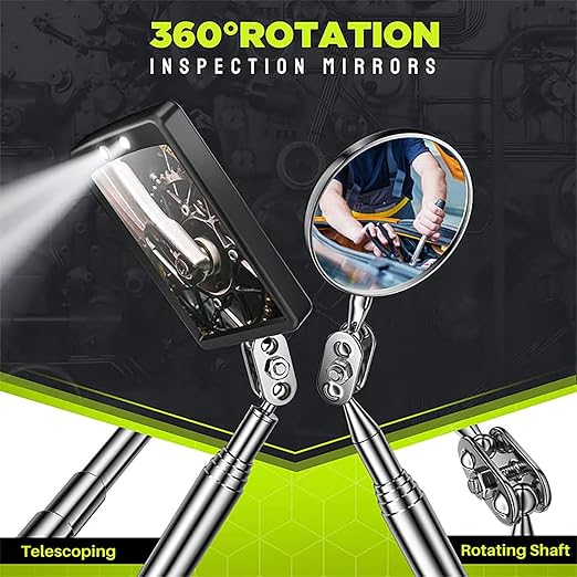 Telescoping Magnetic Pickup Tool Set, Inspection Mirror Telescoping, LED Flashlight, Cool Gadgets for Men, Valentine’s Day Gifts for Him, Husband, Boyfriend, Magnet Stick, Magnet Stick (Camo)