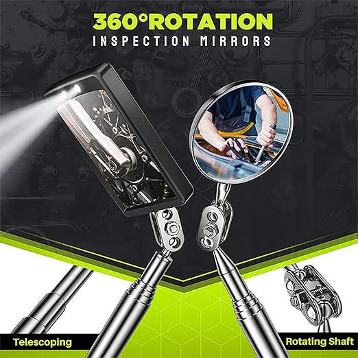 Telescoping Magnetic Pickup Tool Set, Inspection Mirror Telescoping, LED Flashlight, Cool Gadgets for Men, Valentine’s Day Gifts for Him, Husband, Boyfriend, Magnet Stick, Magnet Stick (Camo)
