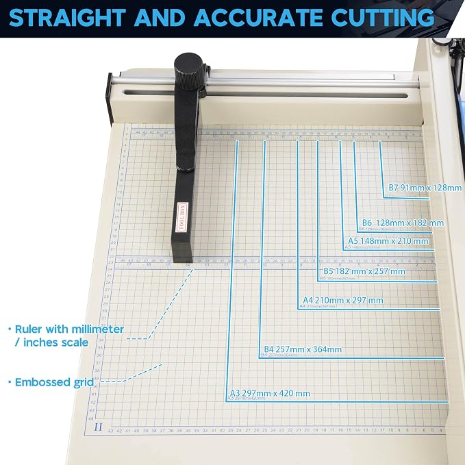 Yescom Paper Cutter Heavy Duty 17" Blade A3 Large Industrial Guillotine 400 Sheets Cutting Cardstock Trimmer
