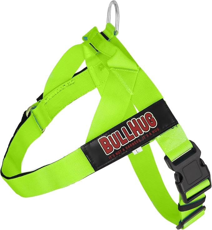Adjustable Dog Harness– No Pull, No Choke – for English Bulldogs, French Bulldogs, Pugs & Broad-Chested Breeds – Easy, Safe Walks (NEON Green, Small)