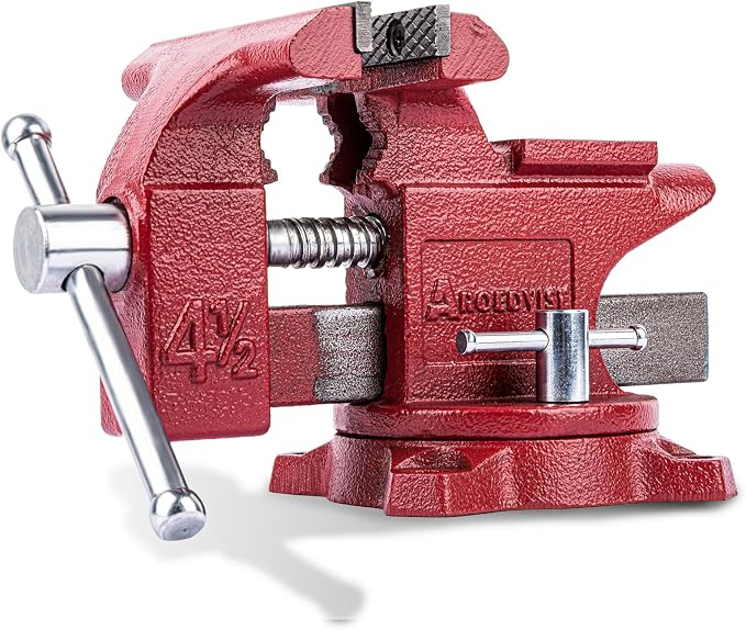 4.5"Bench Vise, 3"Jaw Opening 240° Swivel Base 2.6" Throat Depth