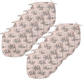 Lunarable Notre Dame Chair Seating Cushion Set of 12, Doodle Drawings of The Eiffel Tower Paris and a Couple, Anti-Slip Seat Padding for Kitchen & Patio, 16"x16", Blush Charcoal Grey