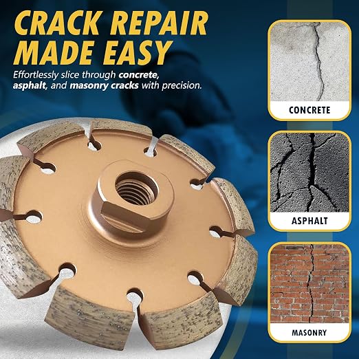 5" Crack Chaser Blade for Cured Concrete, Asphalt Repair or Joint Widen, 0.375" Width, 5/8"-11 Arbor