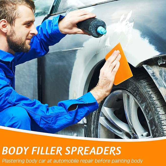 Frienda 6 Pcs Body Filler Spreaders Plastic Tools for Automotive Applying Putties Glazes Caulks and Paint (3 Sizes)