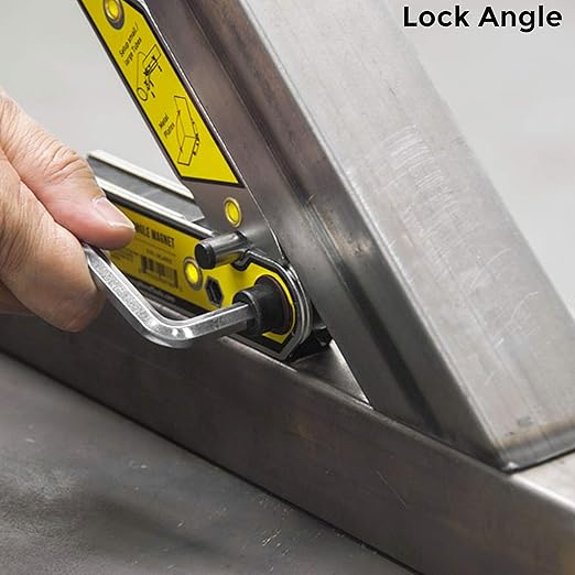 Strong Hand Tools Adjustable Angle Magnetic Square, Angle 30°-270°, Inside/Outside Magnets, Angle Setting Pin, Mag. Pull Force 26 lbs, Welding Square, "4.7", MLA450, Strong Hand Tools