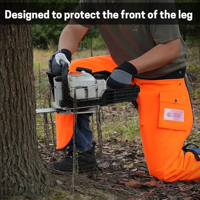 Chainsaw Chaps Apron 8-Layer Wrap for Men/Women Loggers Forest Workers Protective Chain Saw Pants Adjustable