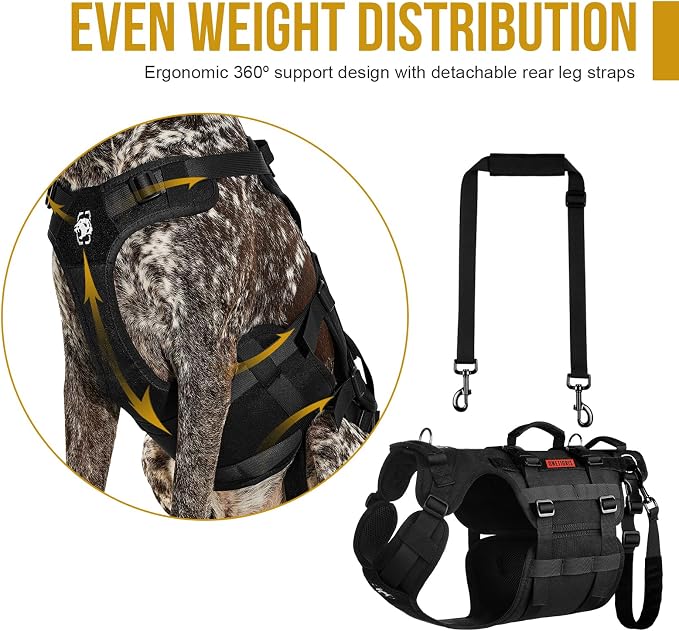 OneTigris Dog Lift Harness for Large Dogs, Dog Hip Support Brace, Full Body Lifter with Handles Invictus Multifunctional Mobility Assistance Vest for Back Legs