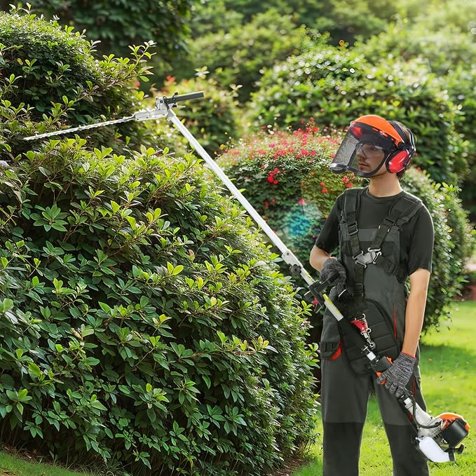 VEVOR 33CC 5-in-1 Multi-Functional Trimming Tools, Gas Hedge Trimmer, Weed Eater, String Trimmer, Brush Cutter, Edger, Pole Saw Chainsaw Pruner with Extension Pole