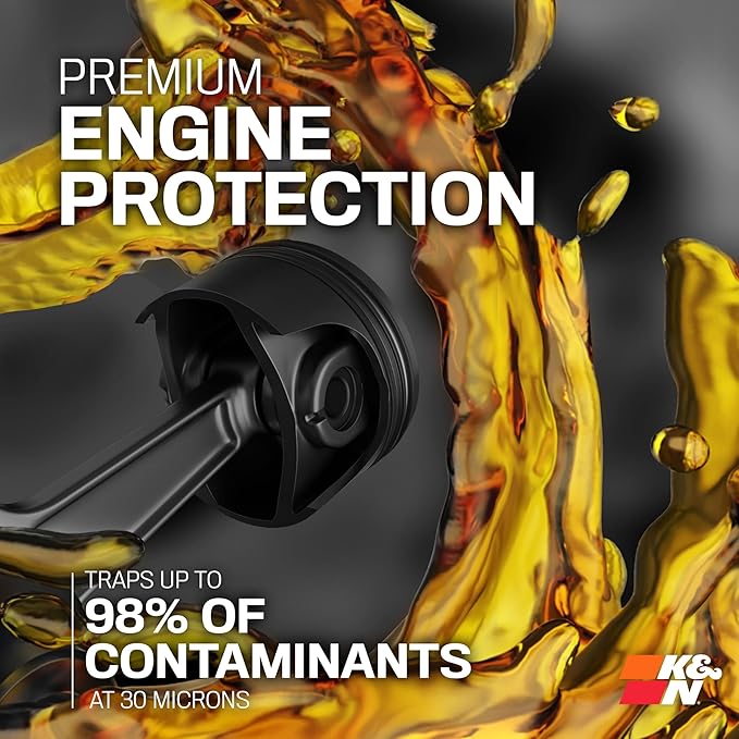 K&N Motorcycle Oil Filter: High Performance, Premium, Designed to be used with Synthetic or Conventional Oils, Wrench Off Nut: Fits Select Honda, Kawasaki, Triumph, Yamaha Motorcycles, KN-204-1